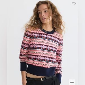 NWOT J.crew Shrunken Fair Isle crewneck sweater XXS